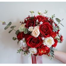 高级花婚礼手捧花法式清新摄影新娘情侣领证红玫瑰接亲旅拍