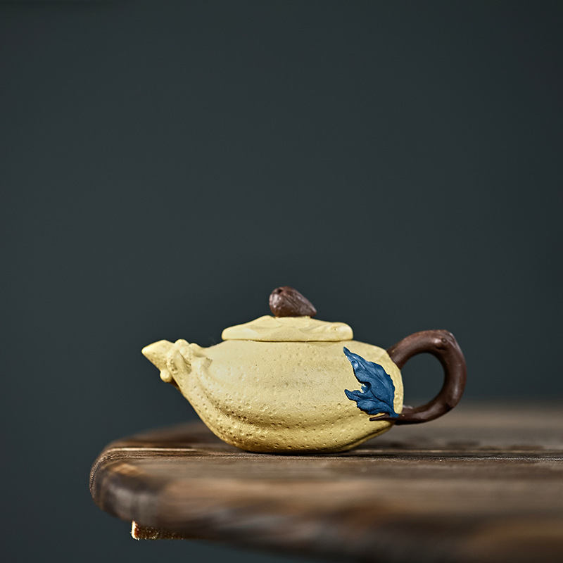 批发宜兴紫砂壶手工段泥佛手壶小容量怪壶双色瓜家用泡茶功夫代发