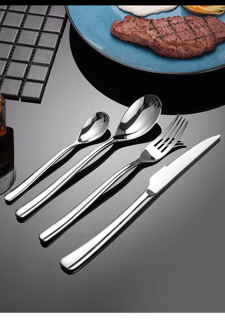 304不锈钢加厚668西餐餐具月光系列牛排刀主餐勺主餐叉甜品勺批发