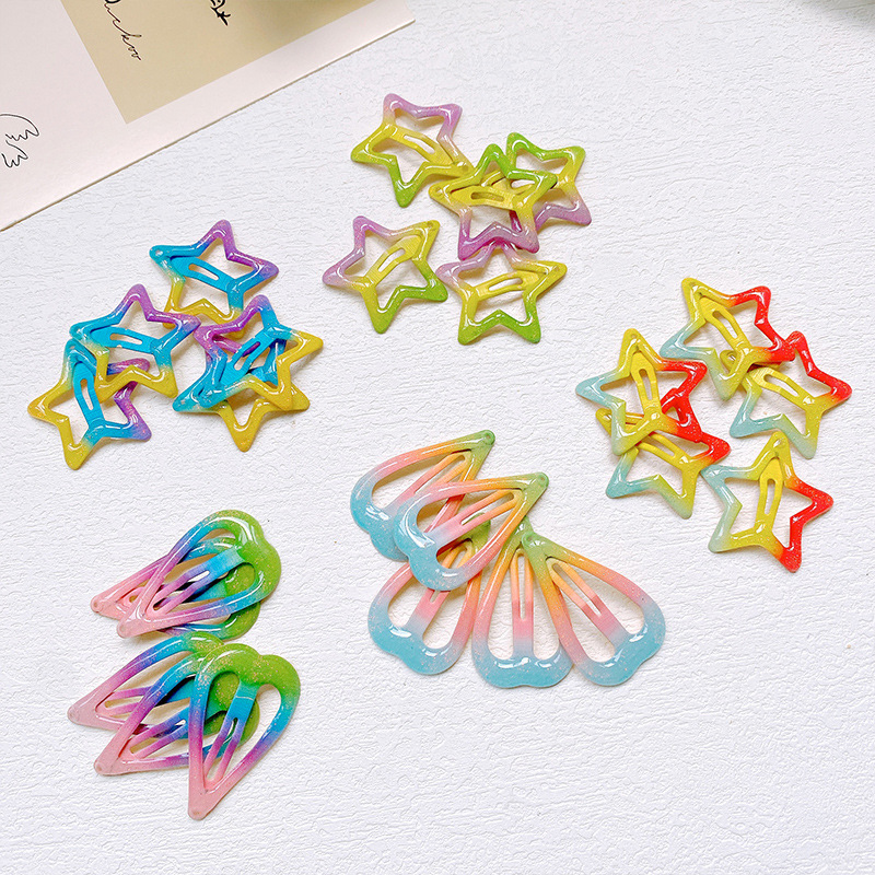 Girl's Bangs Side Clip Clip Baby Hair Clip Children's Cute BB Clip Broken Hair Girl's Headdress Pentagram Hairpin Hair