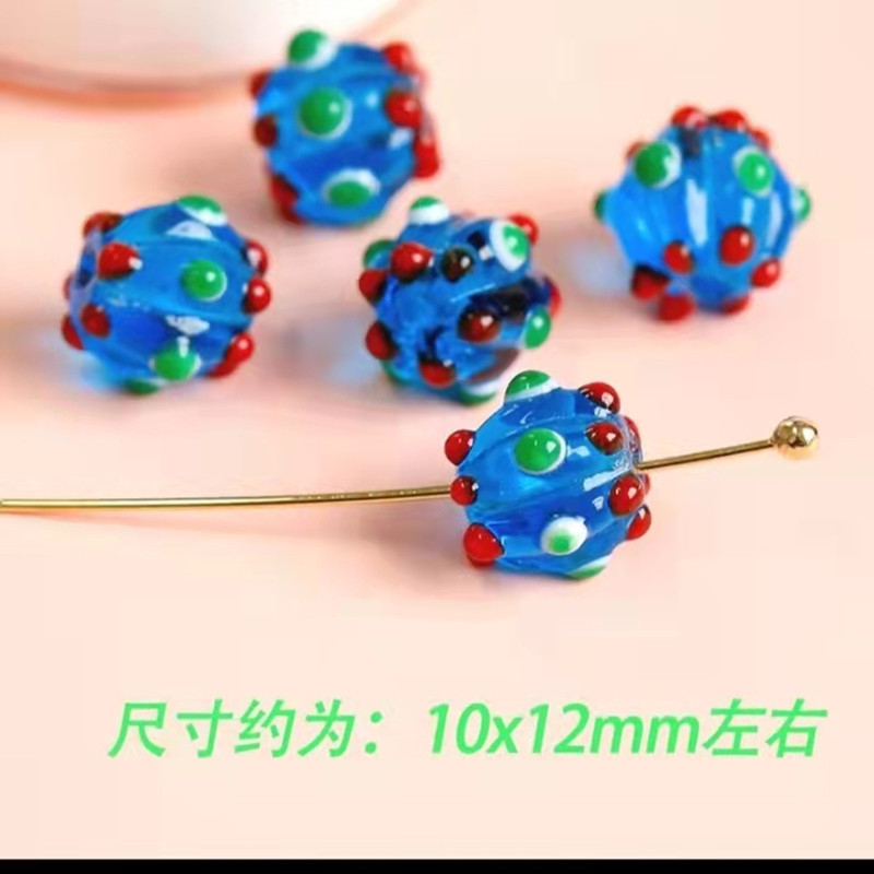 Cute Dotted Color Pumpkin Beads DIY Ornament Bracelet Necklace Earrings Accessories String Beads Materials Japanese Style Glaze Beads