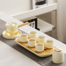2024新款奶油风功夫茶具套装家用女生高颜值下午茶泡茶壶茶杯轻奢