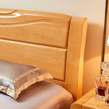 全实木床1.8米榉木双人床工厂直销纯原木现代简约1.5中式主卧大床