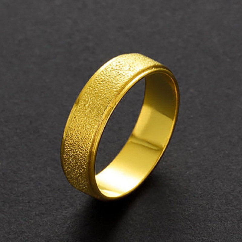 沙金戒指磨砂情侣款式结婚婚庆黄金戒子男士女款简约时尚个性批发