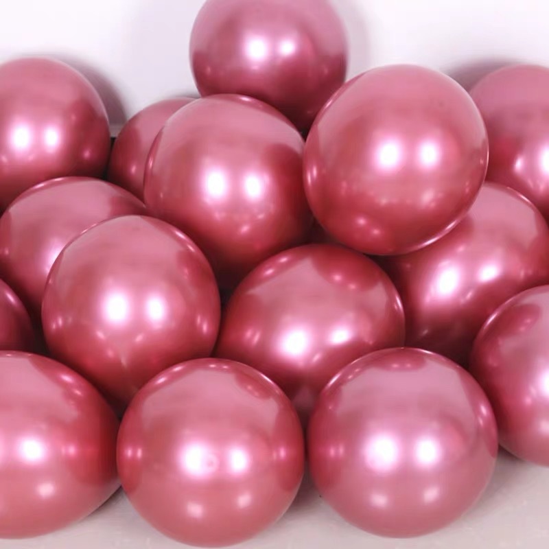 Factory Direct Sales 10-Inch 1.8G Metallic Chrome Balloon Birthday Wedding Wedding Ceremony Wedding Room Balloon Decorations Arrangement