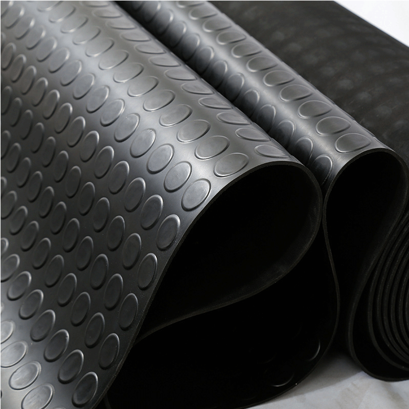 防滑橡胶板五杠橡胶垫耐油圆扣柳叶橡胶板室外条纹圆点减震橡胶板