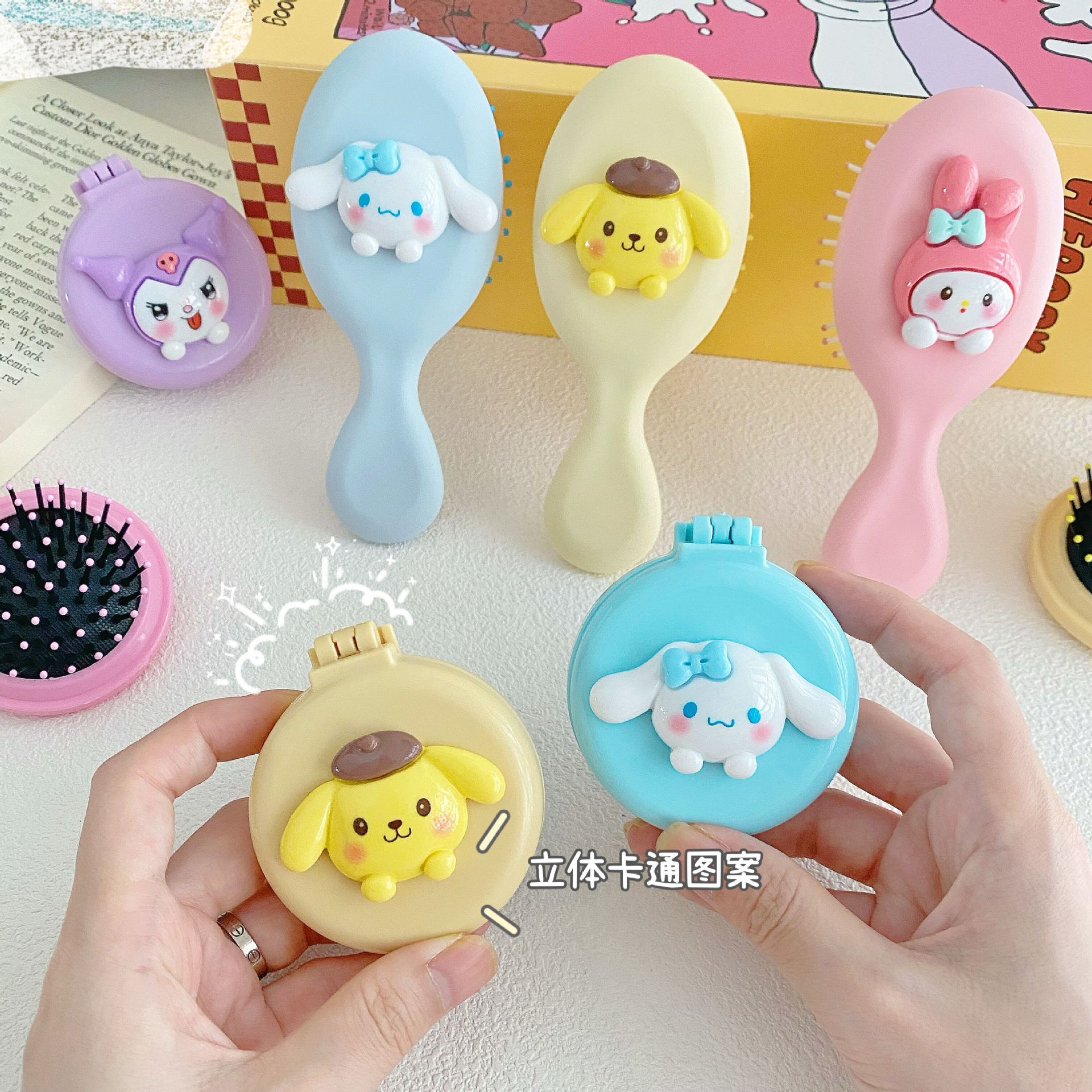 trending cartoon macaron color air cushion comb girl small and aishun hair comb portable anti-static household comb