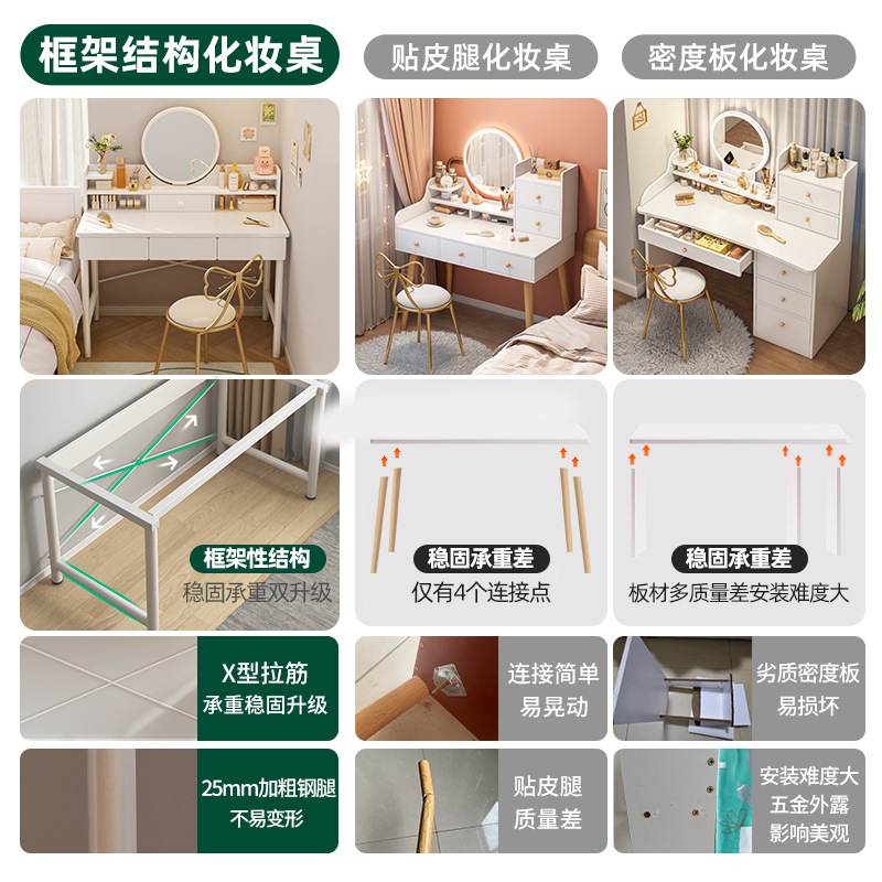 Makeup Table Dressing Table Makeup Mirror Bedroom Modern Minimalist 2022 New Desk Dresser Integrated Small Apartment