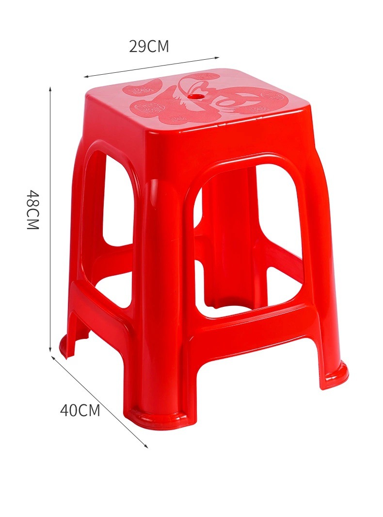 塑料凳子家用加厚熟胶椅子成人客厅方凳大排档红色板凳高凳子椅子