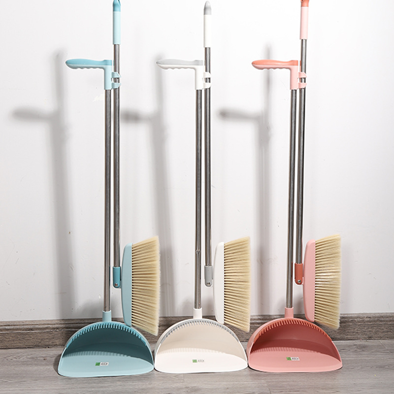 Broom Dustpan Set Combination Household Broom Dustpan Folding Integrated Non-Viscous Sweeping Gadget 0678