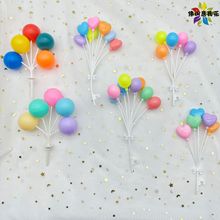 彩色马卡龙彩色塑料气球串复古大圆球儿童节生日网红ins蛋糕装饰
