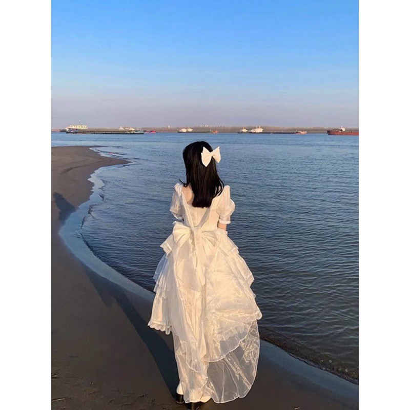 年夏季短袖洛丽塔公主裙洋装花嫁生成色三段式连衣裙拾-阿里巴巴