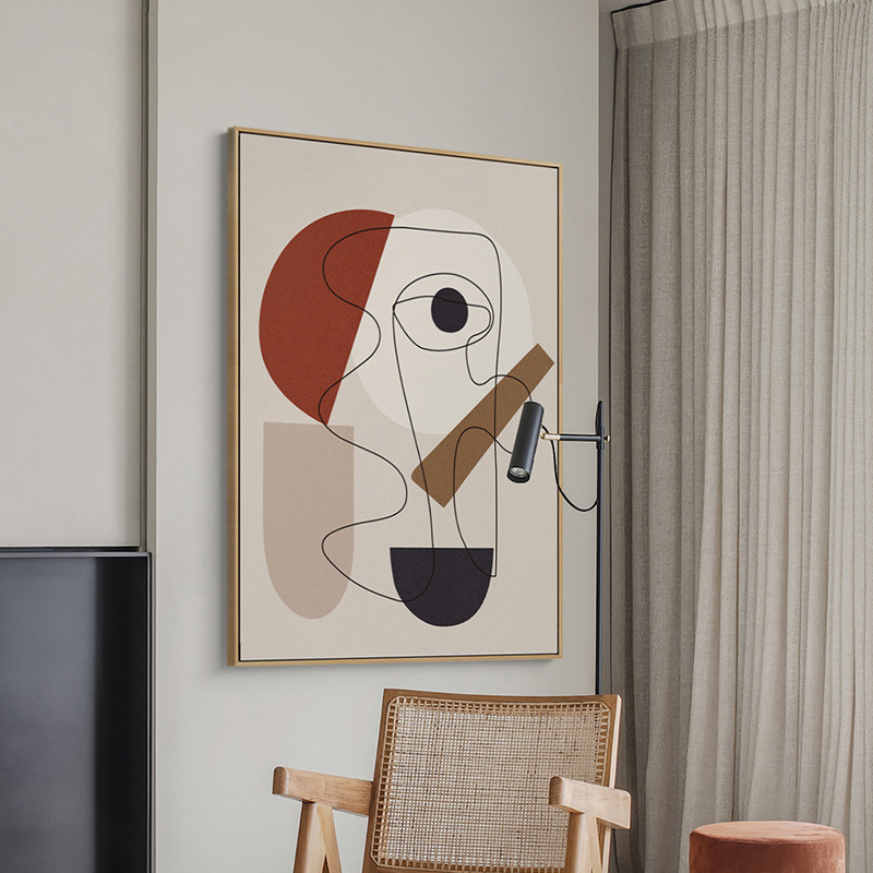简约现代毕加索抽象几何线条莫兰迪色艺术海报客厅装饰画图片画芯