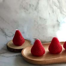 网红小草莓蛋糕装饰品创意草莓蜡烛摆件生日派对插件甜品台装扮