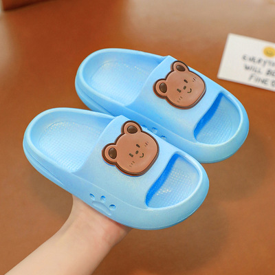 Children's Slippers Summer Girls' Non-Slip Boys' Flip-Flops Girls' Slippers Bathroom Boys' Cartoon Cute Mute Baby