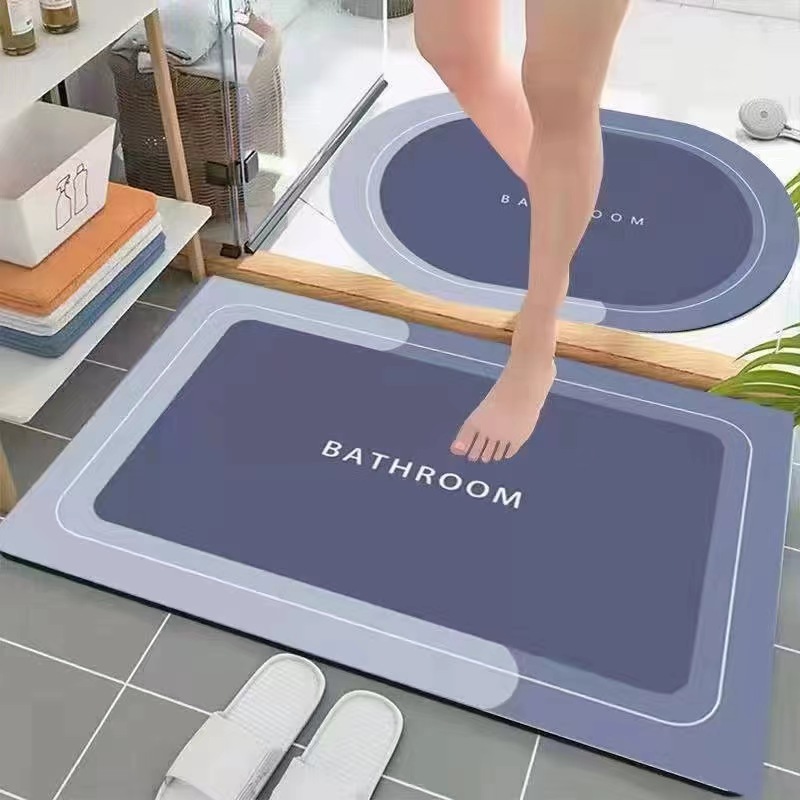家用简约硅藻泥地垫浴室吸水脚垫卫生间防滑耐脏地毯洗手台脚垫子