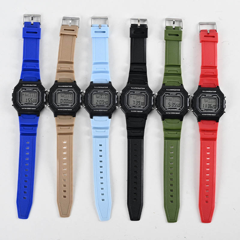 Factory Wholesale Children's Electronic Watch Affordable and Economical Stall Table Sports Timing Multifunctional Electronic Watch