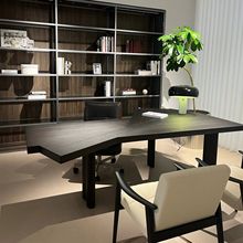 实木书桌现代异形办公桌房间原木电脑长桌设计师老板桌工作台桌子