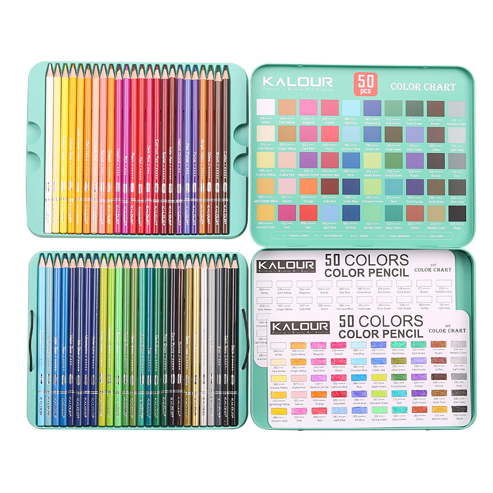 50 Color Lead Professional Art Color Lead Painting Pen Set Oily Color Pencil Cross-Border