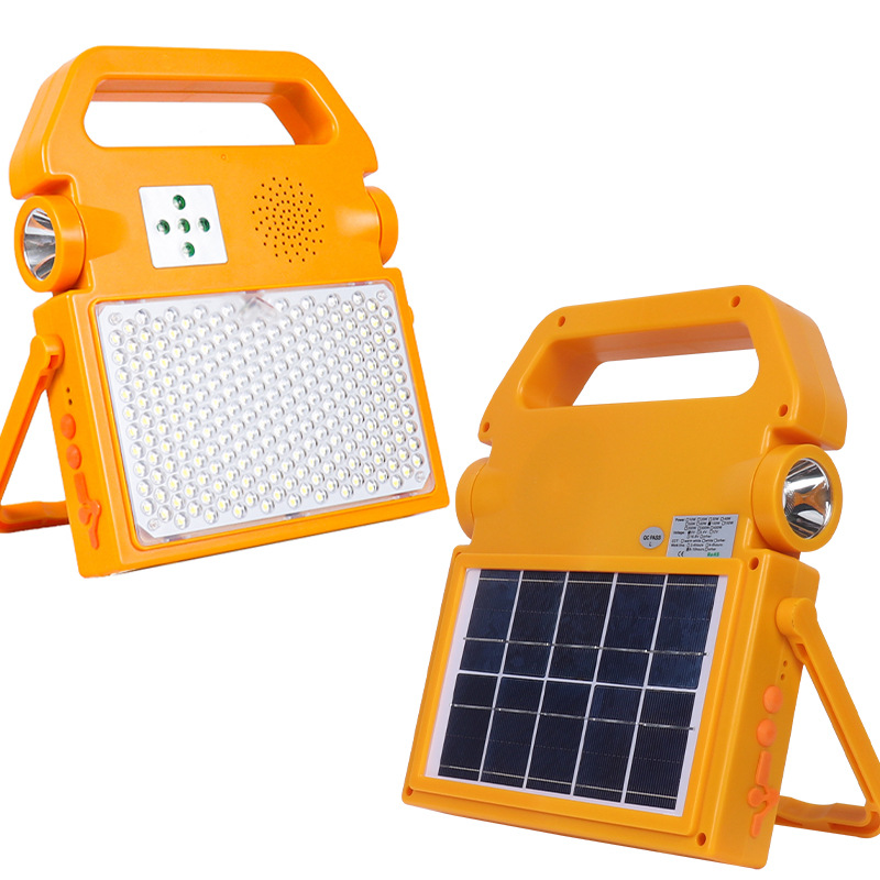 led太阳能手提探照灯 蓝牙音响强光手电筒户外露营摆摊应急投光灯