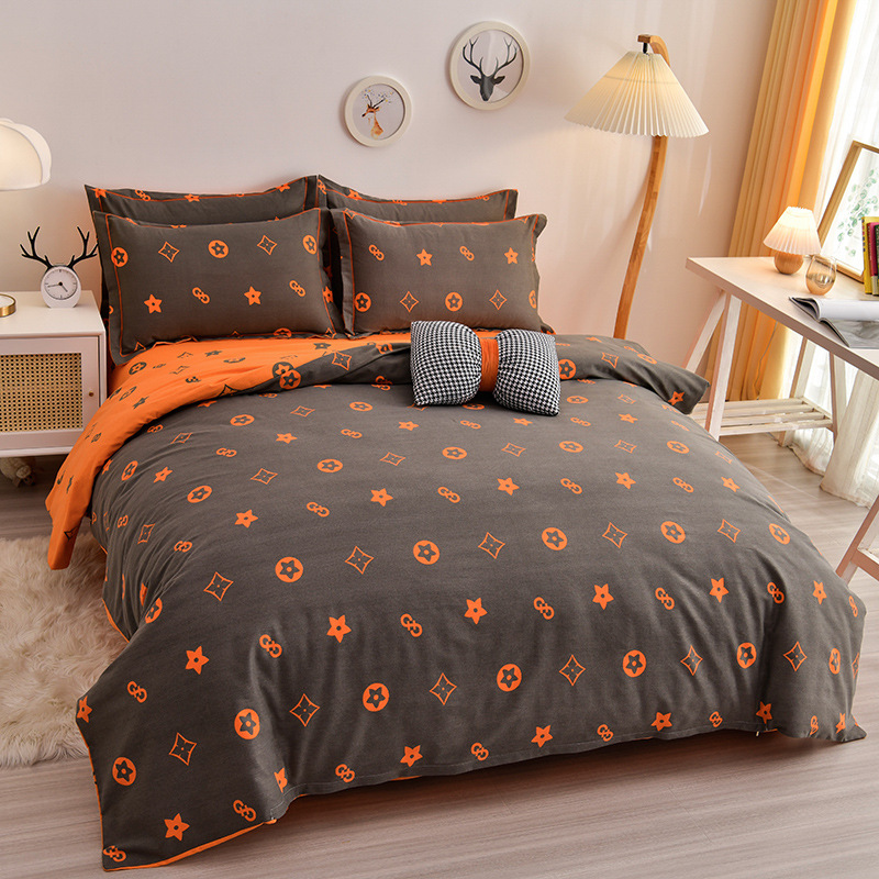 纯棉加厚全棉磨毛四件套全棉床单被套床笠秋冬床上用品四件套通用