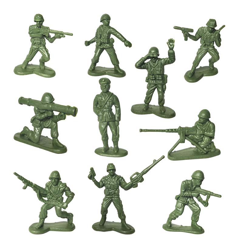 军事兵人模型玩具塑料小人怀旧儿童玩具沙盘打仗场景摆件夜市地摊