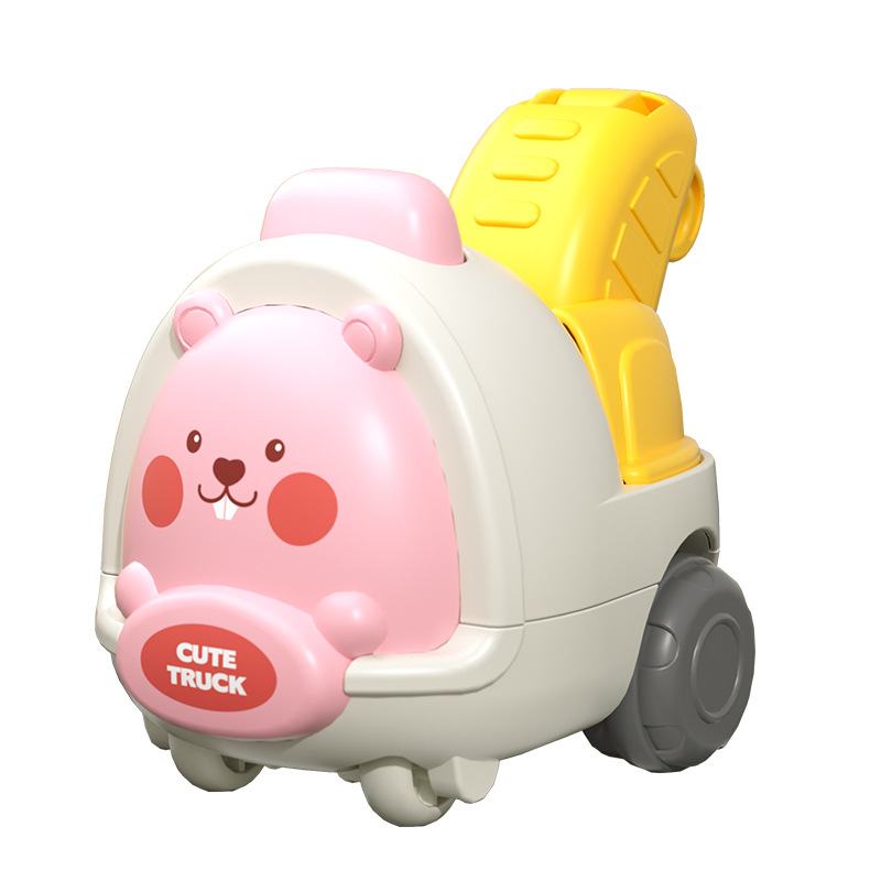 New Product Best-Seller on Douyin Cute Cartoon Animal Engineering Car Toys Inertia Engineering Vehicle Boy Gift Toy Wholesale