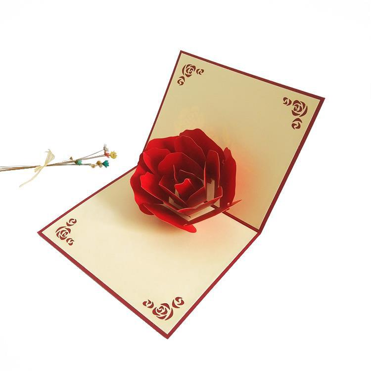 七夕创意玫瑰花立体贺卡520贺卡送女朋友抖音同款走心礼物