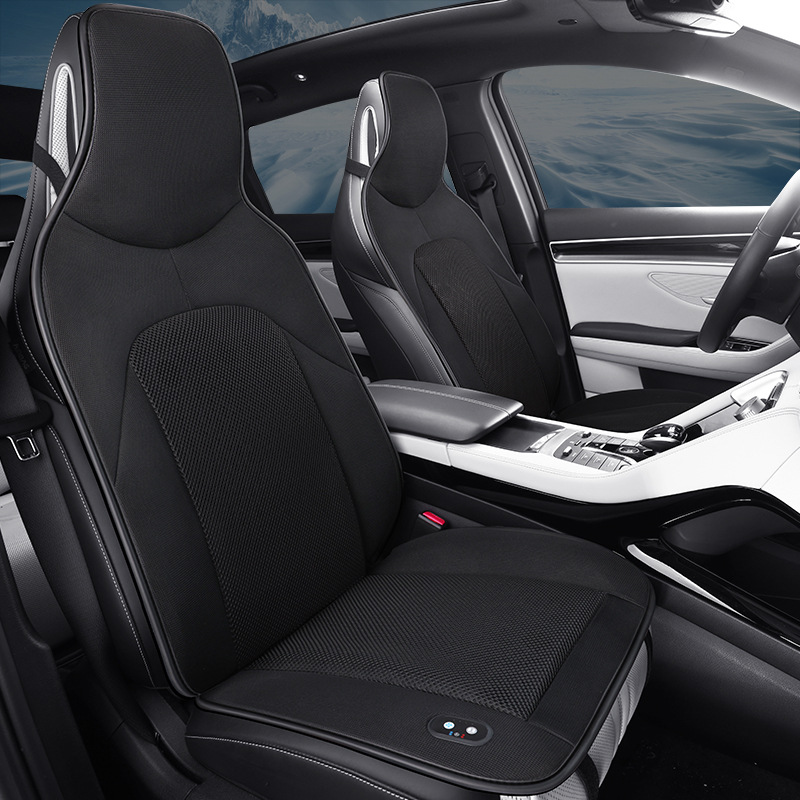 夏季汽车座椅通风坐垫带风扇12v24v货车电动空调吹风加热按摩座垫