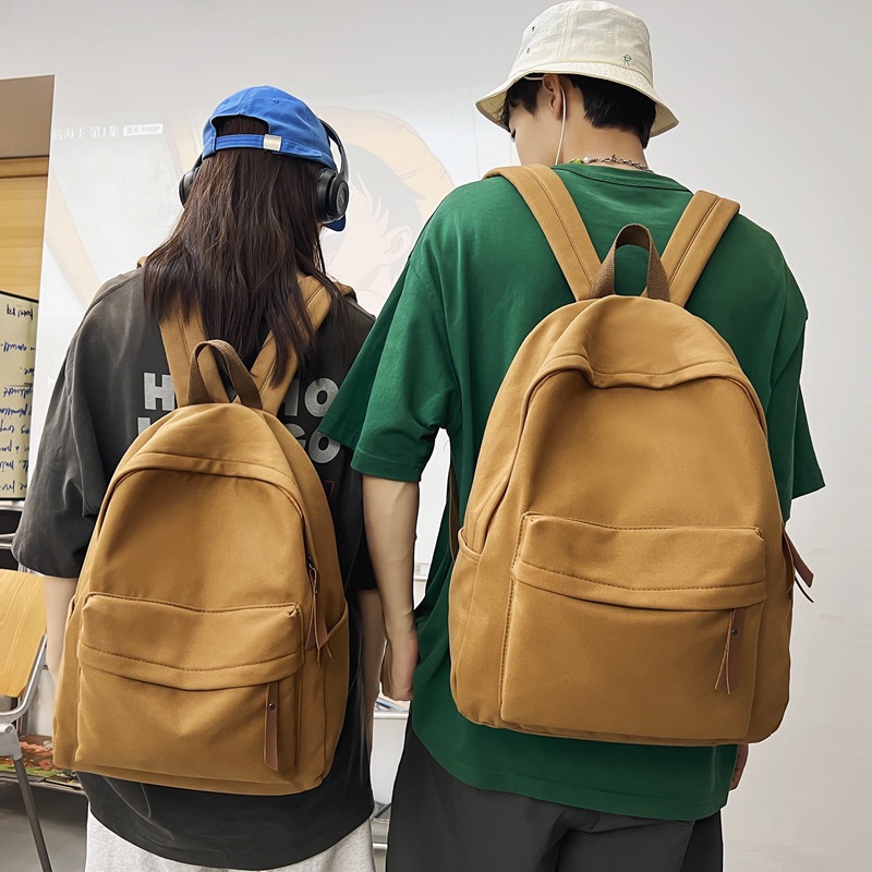 Korean Style Canvas Backpack Simple Mori Artistic Junior High School High School Student Schoolbag Retro Large Capacity Computer Backpack