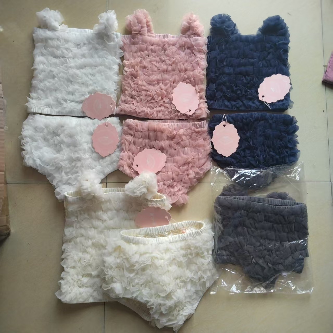 外贸尾单女童纱公主套装25新夏中小童礼服两件套背心