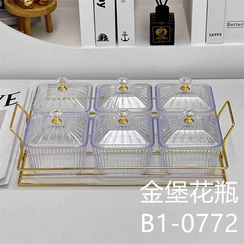 Transparent Square Plastic Fruit Plate Living Room Coffee Table Storage Box Refreshments Candy Plate Dim Sum Plate Snack Dish Dried Fruit Box