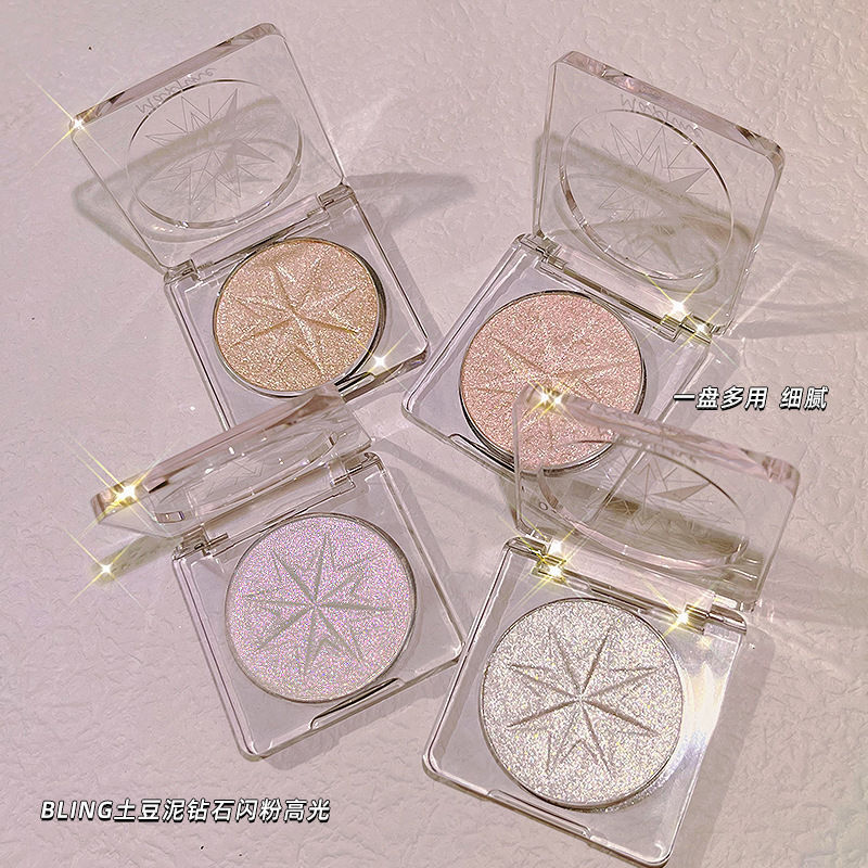 Maxfine High Light Makeup Palette Mashed Potatoes Fine Powder Diamond Thin and Glittering High Light No Falling out Pearlescent Shining Eye Shadow