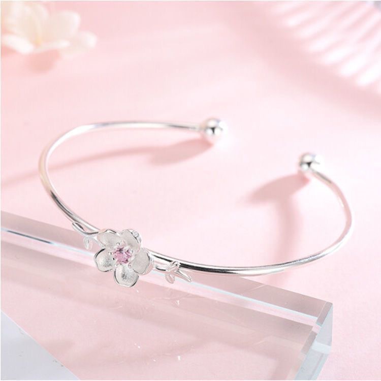 镀银樱花手镯桃花女网红百搭彼岸花手链古风茉莉花饰品-阿里巴巴