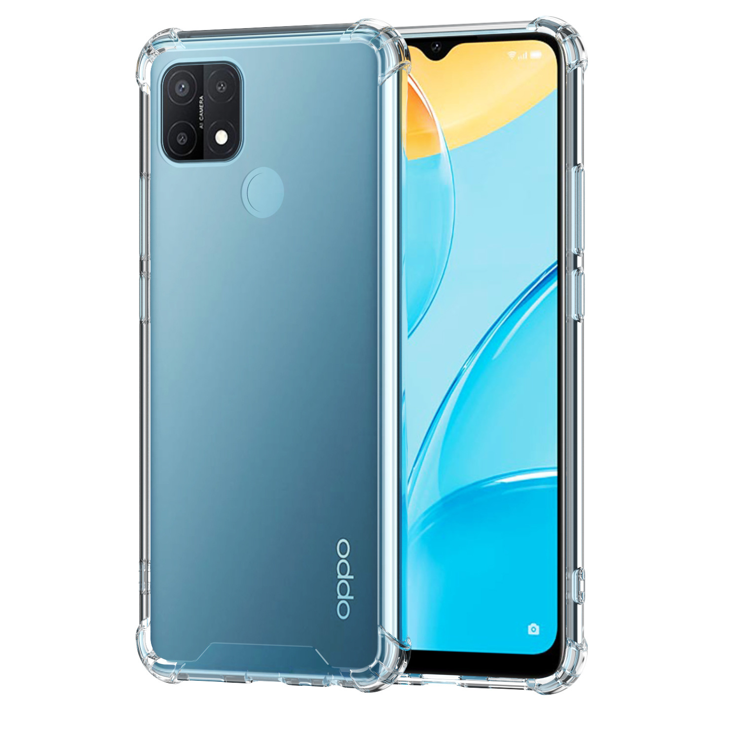 工厂直销适用oppoa15手机壳四角防摔超薄10透明素材a15亚克力壳