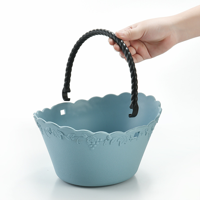 Creative Portable Flower Basket Flowerpot Decoration Gardening Balcony Hanging Basket Gallon Basin Yiwu Production Wholesale Outdoor Outing