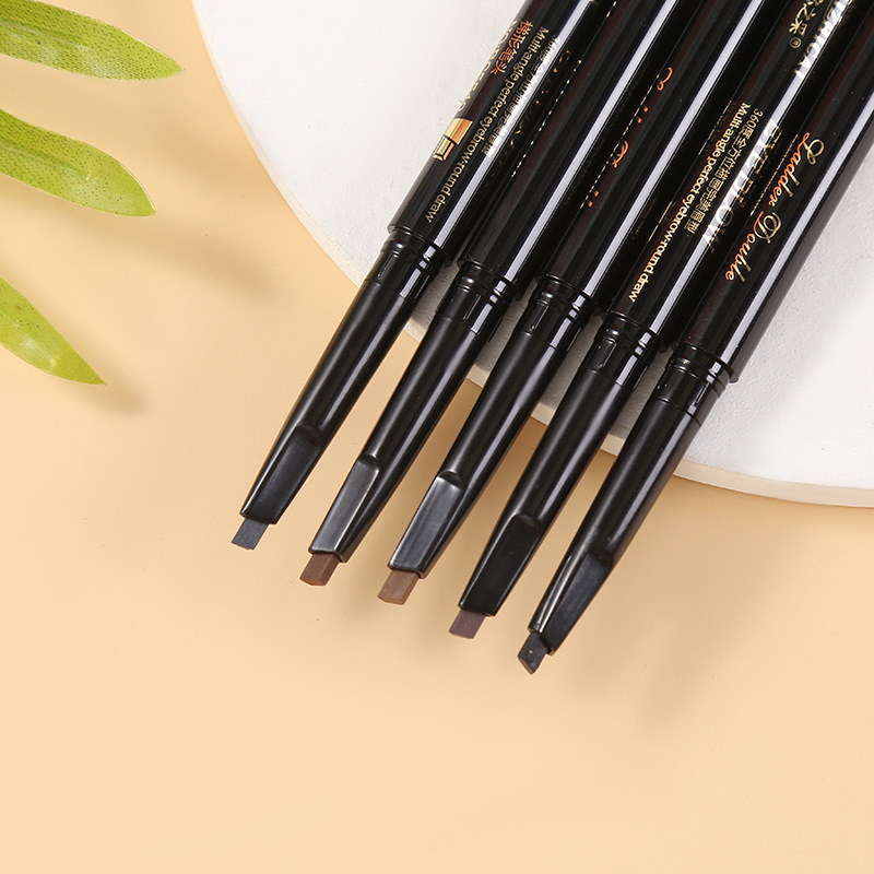 彩妆小丑鱼扁芯双头眉笔防水持久不脱色根根分明自动画眉毛笔多色