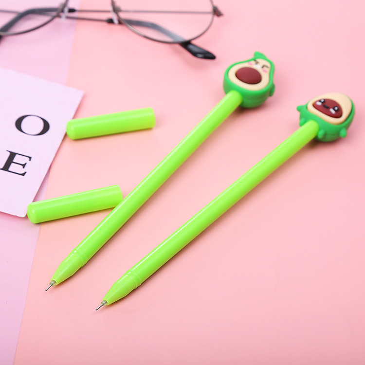 Cute Avocado Shape Gel Pen Creative Style Student Ball Pen High Quality Office Stationery Black Signature Pen Wholesale