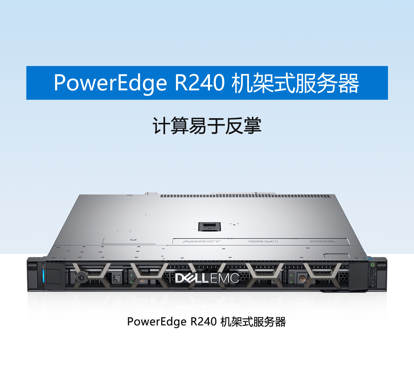 适用于戴尔机架r240机架式1u服务器企业网络主机e2224/8g/1t/dvd