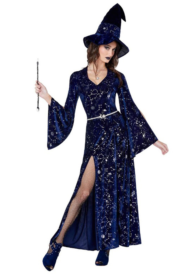 万圣节黑色经典女巫服装牛魔王恶魔装扮舞台演出服吸血鬼vampire