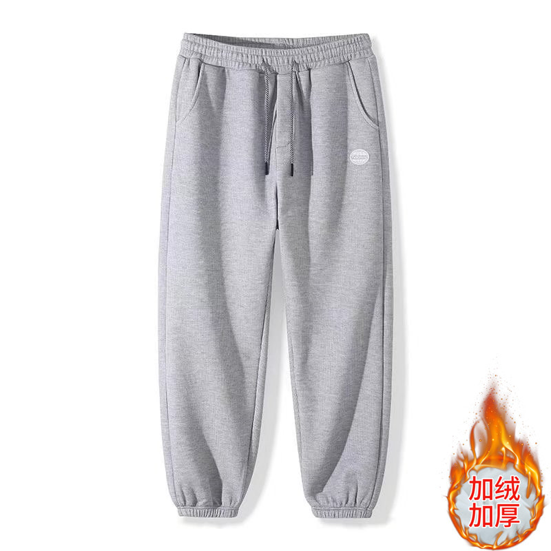   Waffle Sweatpants Men's oose Fashion Brand All-Matching Casual Sports Ins High Street Autumn and Winter Fleece-ined Thick Style Ankle Banded Pants