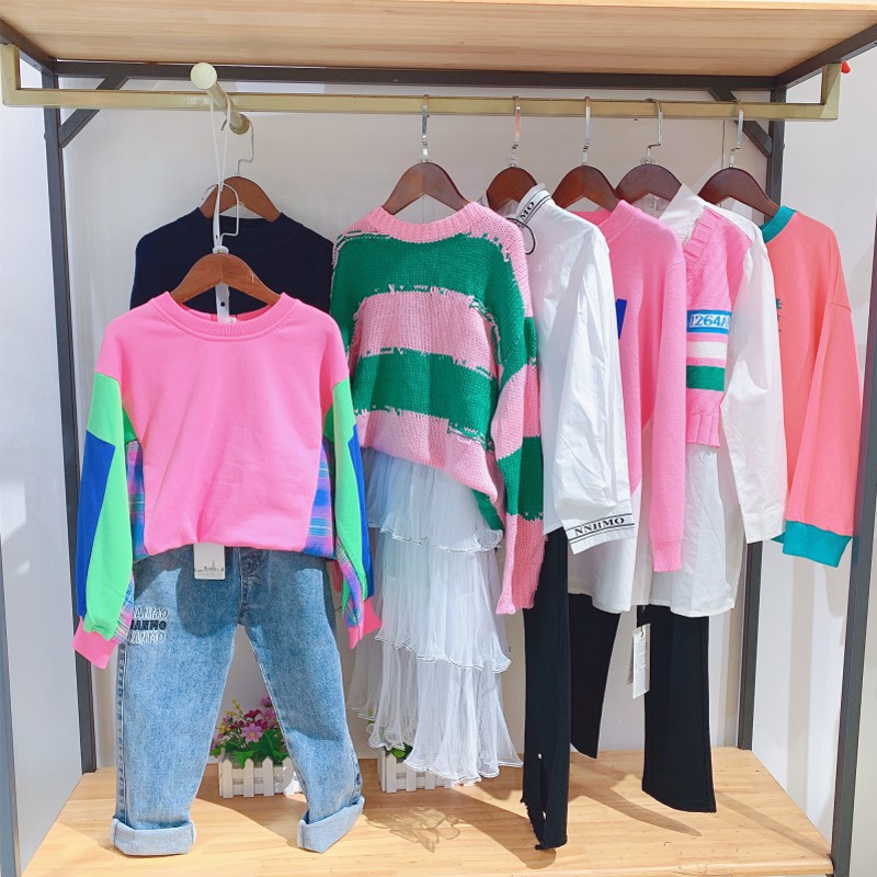 法语小资范鲨鲨舫中大童欧美风秋装品牌折扣童装尾货批发一手货源