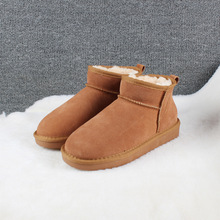 新款周冬雨同款牛皮低筒保暖女靴子大码棉鞋现货批发一件代发货鞋