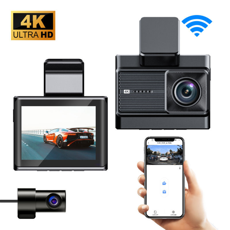 全新4k 1k带ips屏wifi app可选gps定位type-c超清行车记录仪工厂