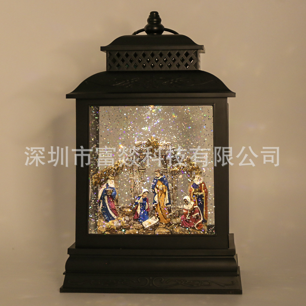 Factory Direct Sale Christmas Holy Son Birth Led Projection Shining Crystal Ball Indoor Decoration Snowman Transparent Ball