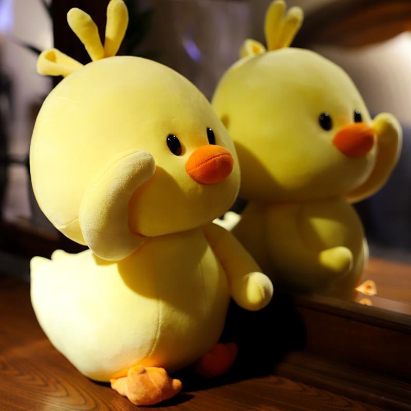 爆款抖音小黄鸭毛绒玩具可爱ins网红鸭公仔搞笑鸭布娃娃生日礼物