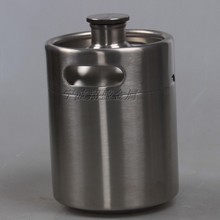 304不锈钢表面拉丝鲜啤酒桶金属啤酒罐家酿2L螺纹盖储存容器