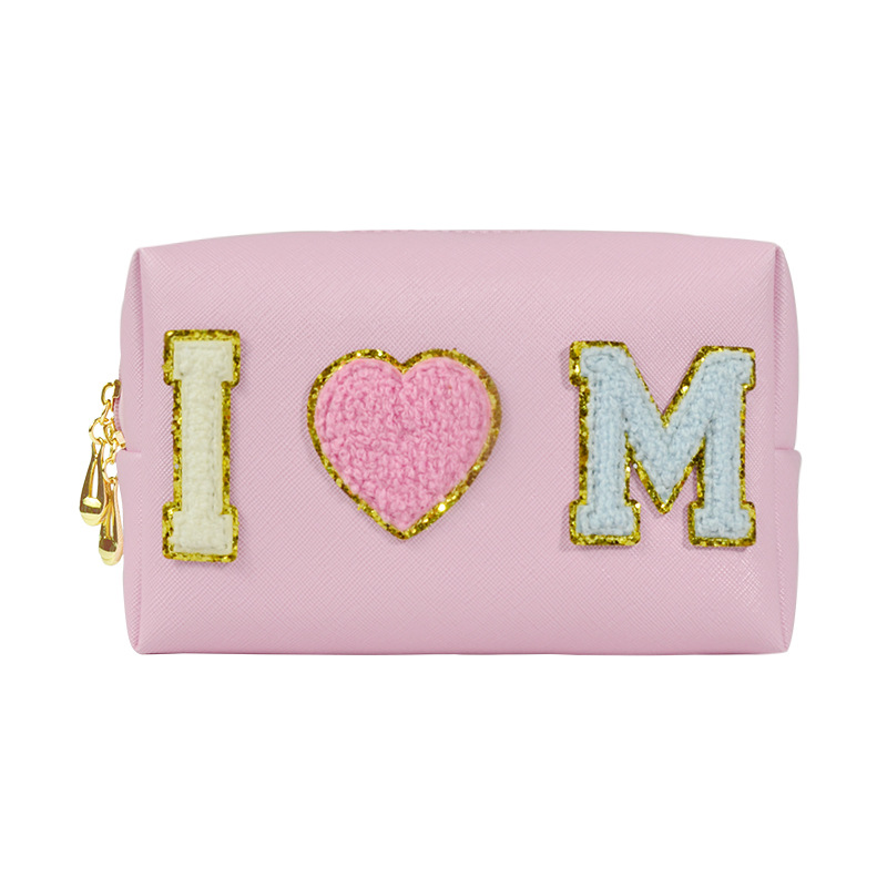 Amazon Cross-Border Minimalist Embroidery Lettered Make-up Bag Small Pu Travel Portable Cosmetics Wash Bag