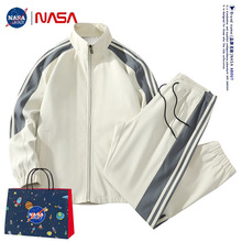 NASA联名潮牌休闲运动套装男春秋季新款夹克外套男装宽松运动校服