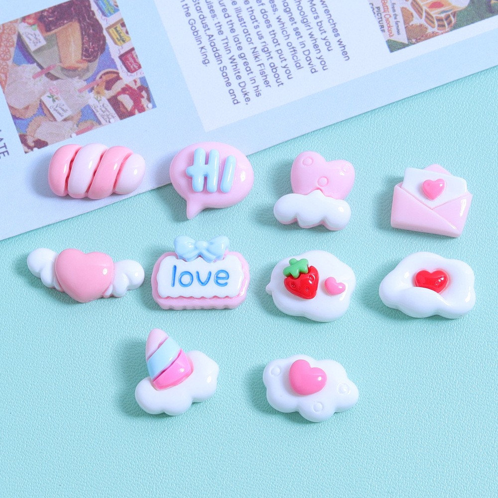 pink mini cloud bright surface diy cream glue homemade phone case water cup nail earrings resin accessories wholesale